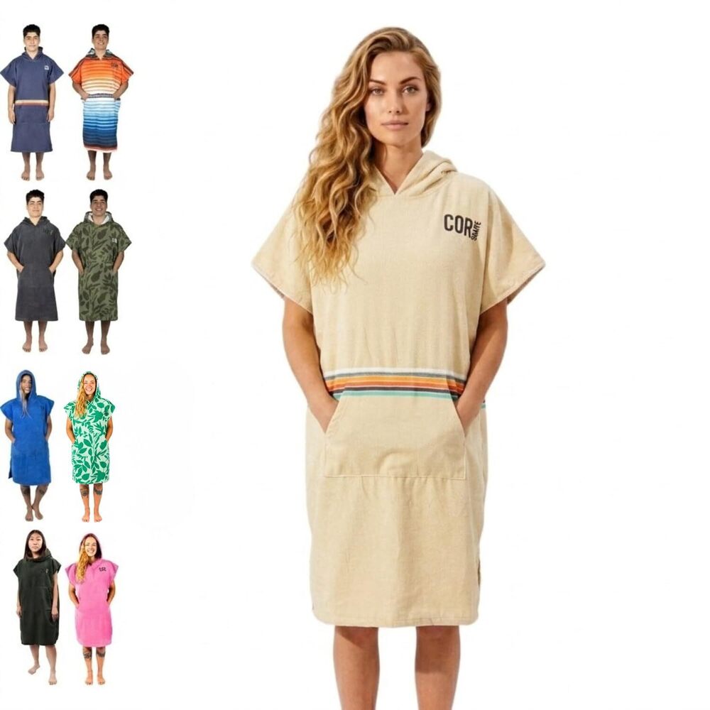 Poncho Changing Towel Robe with Hood and Front Pocket | Thick Quick Dry